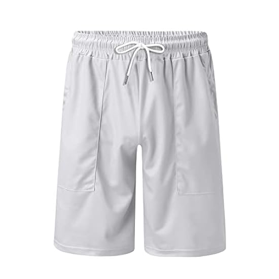 QWUVEDS Pantaloncini sportivi da uomo, a righe, estivi, con tasche, in vita elasticizzata, traspiranti, da lavoro 786569371