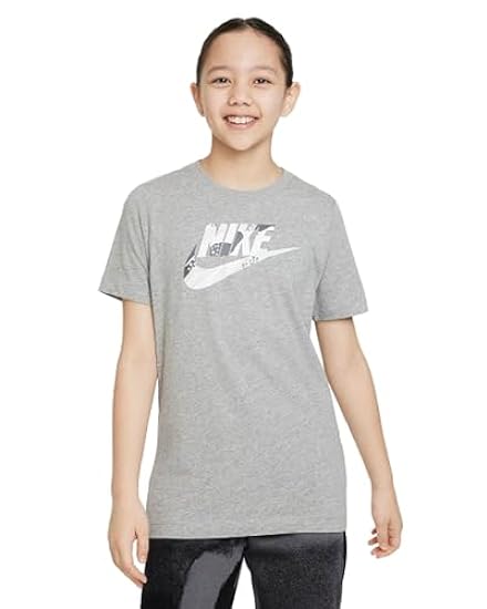 Nike K NSW Tee Club Seasonal Camo, T-Shirt Unisex Bambino, Dk Grey Heather 339129596