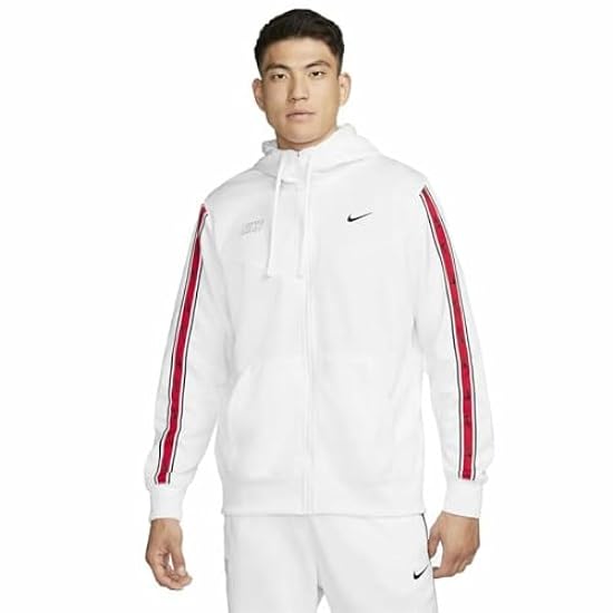 Nike Giacca Sportiva Uomo Sportswear Repeat Bianco, Tag
