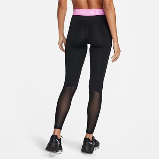Nike W NP 365 Tight Pantaloni Aderenti a Tutta Lunghezza, Black/Playful Pink/White, M Donna 602513606