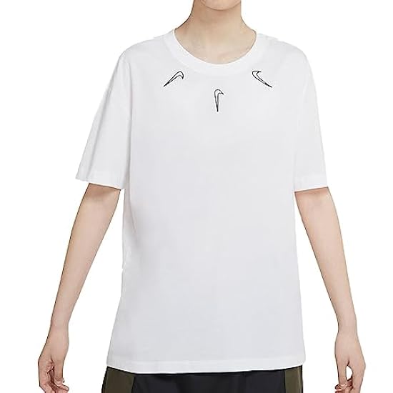 Nike T-Shirt Blanc Femme Tee Mini Swoosh Maglietta Donn