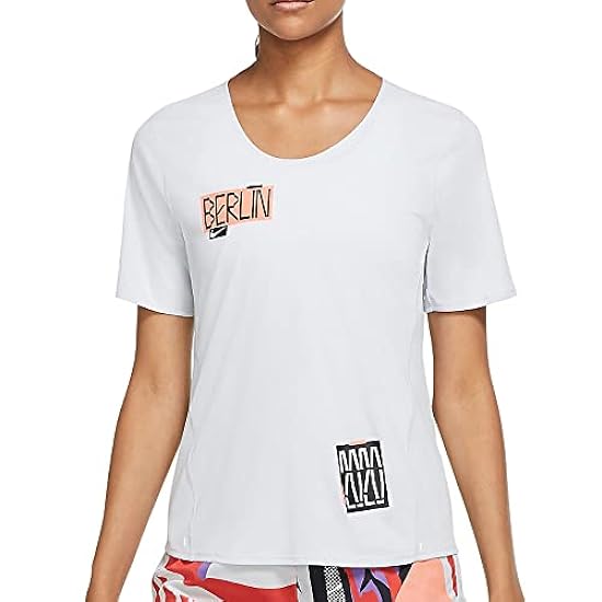 Nike T-Shirt Running Grigio Chiaro Donna City Sleek 449