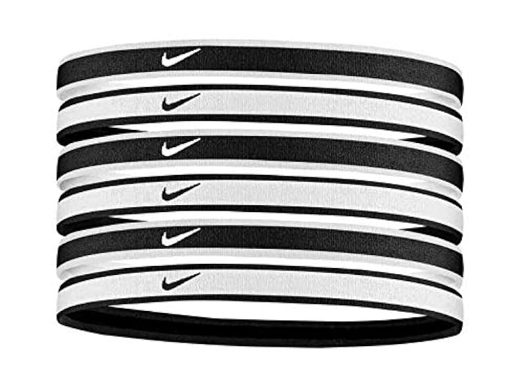 Nike sport fasce per capelli nero bianco 6 pezzi calcio tennis 103722787