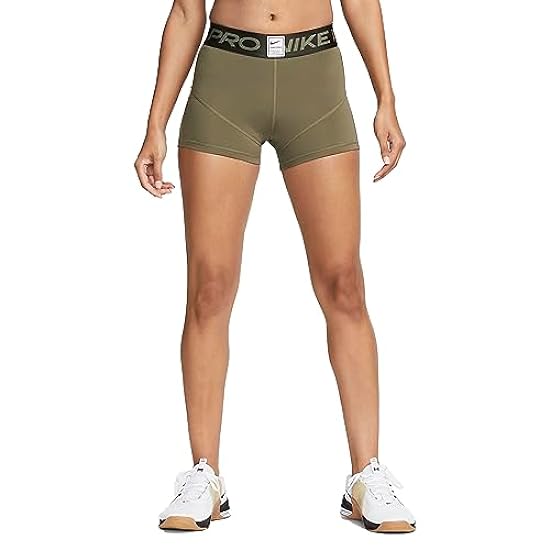 Nike Pro - Pantaloncini da donna a vita medio alta, 7,6
