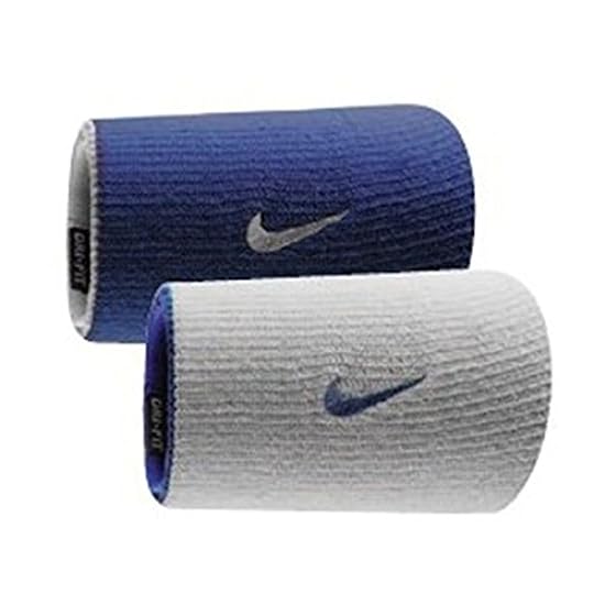 Nike dri-fit HeA doublewise wristbands bianco/blu 40421