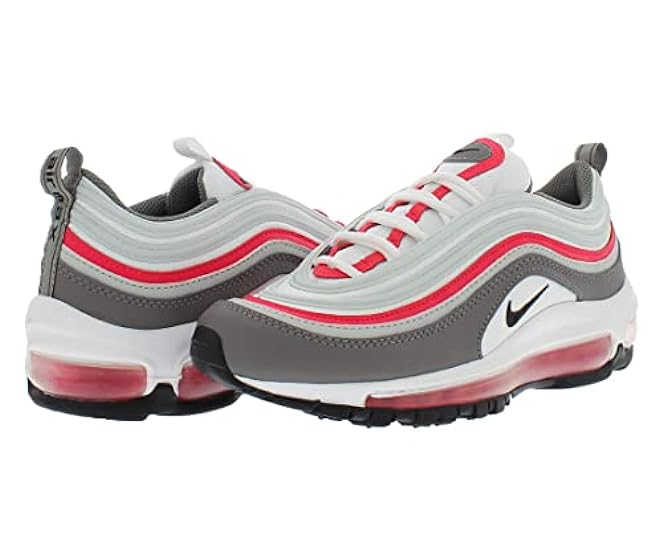 Nike Sneaker unisex per bambini Low Air Max 97 (GS), White Black Flat Pewter Light Silver 921522 110, 38.5 EU 609886573
