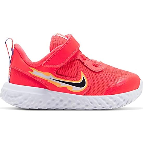 Nike Revolution 5 Fire, Scarpe da Ginnastica Sneakers Baby Velcro+Lacci Elastici (25 EU, 25) 500803913